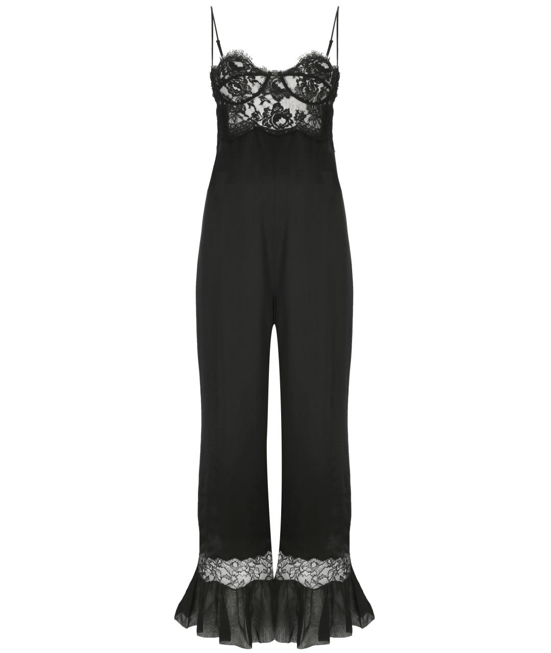 SAINT LAURENT Черный шелковый комбинезон, фото 1
