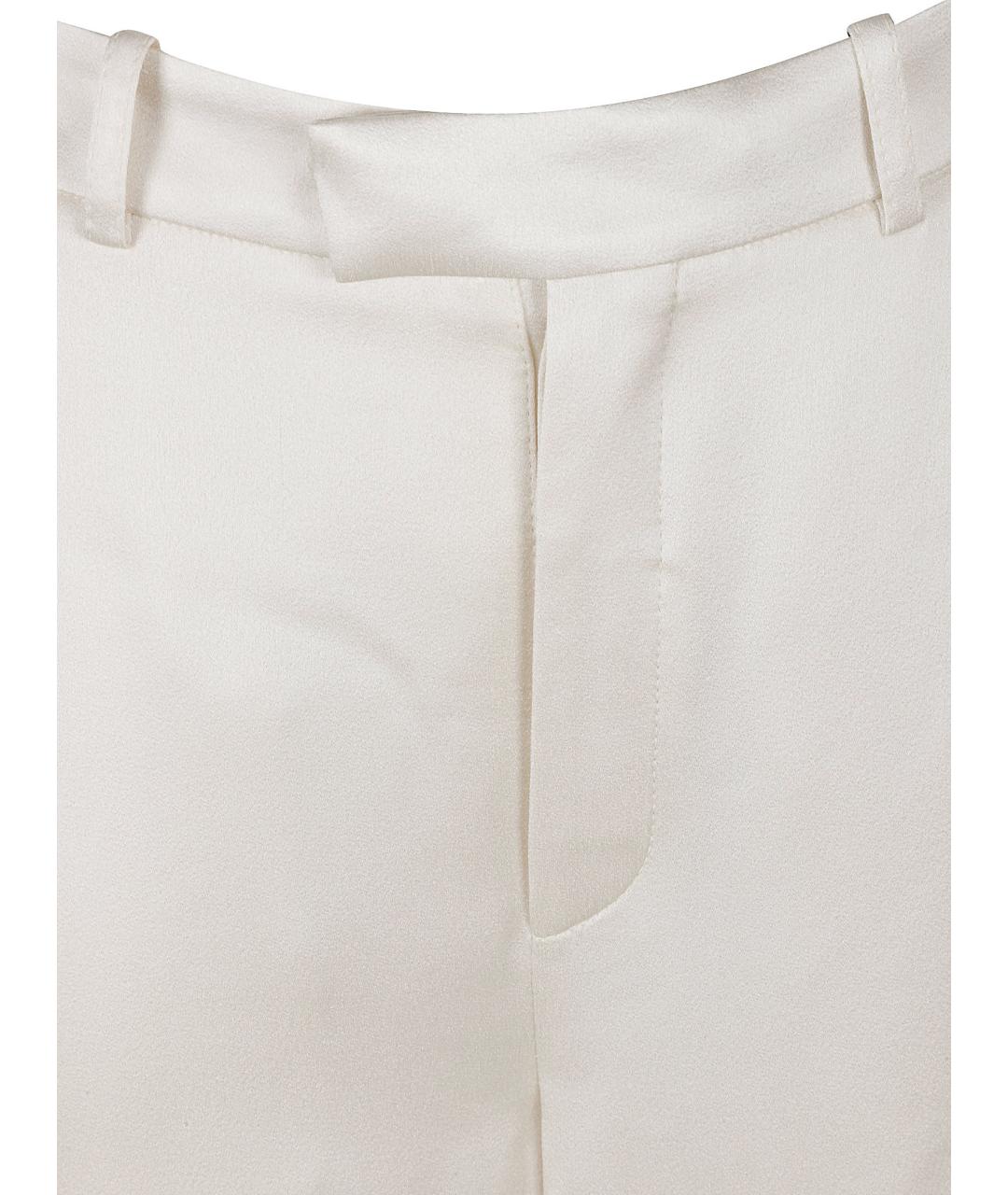 SAINT LAURENT Белые ацетатные прямые брюки, фото 3