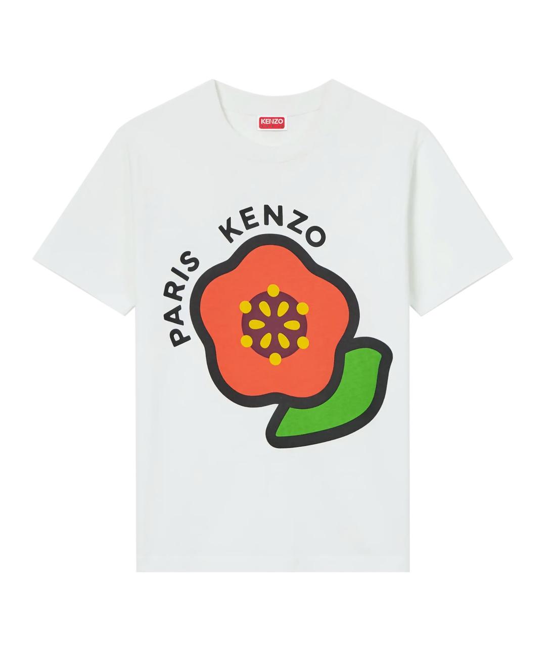 KENZO Белая хлопковая футболка, фото 1