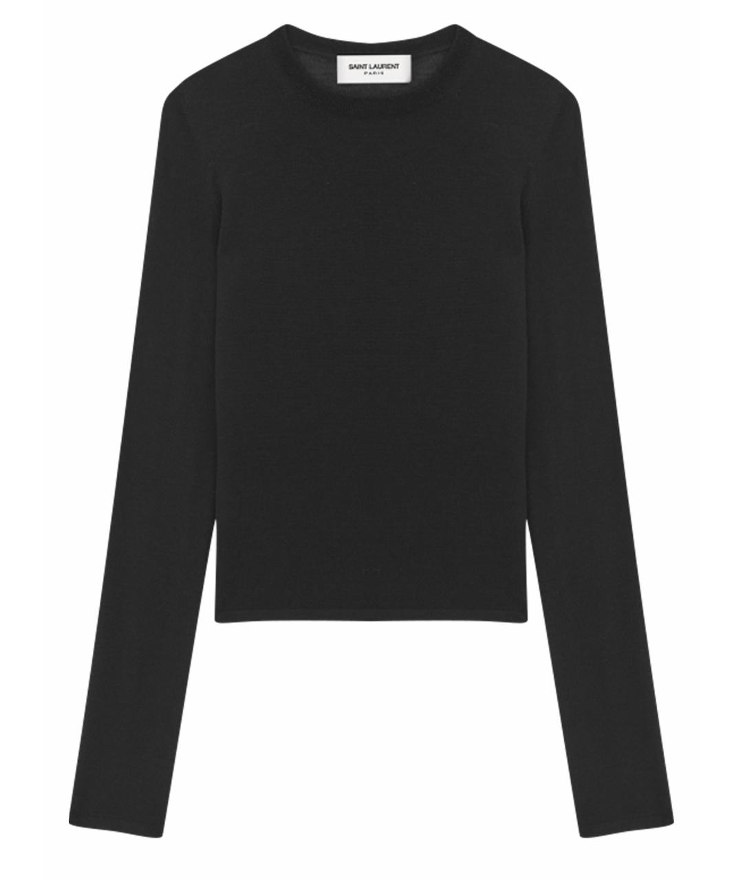 SAINT LAURENT Черный кашемировый джемпер / свитер, фото 1