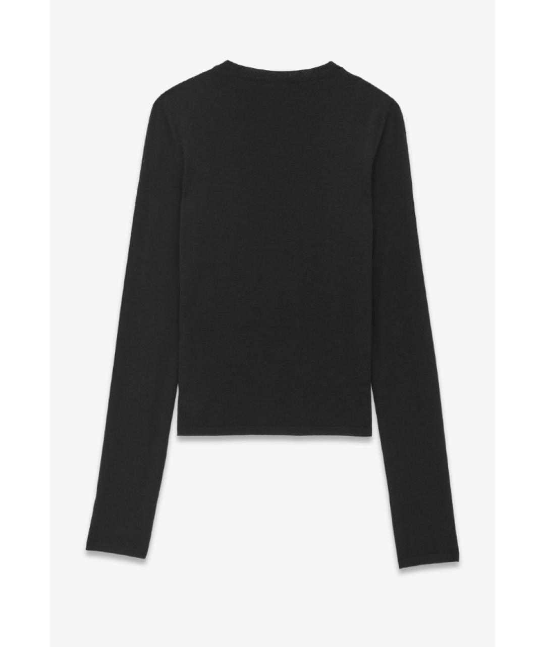 SAINT LAURENT Черный кашемировый джемпер / свитер, фото 2