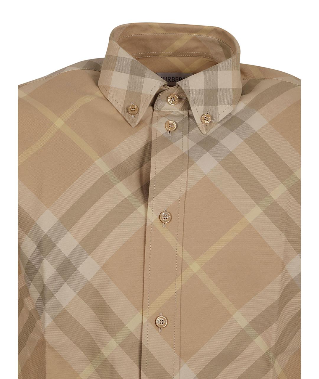 BURBERRY Бежевая хлопковая рубашка, фото 3