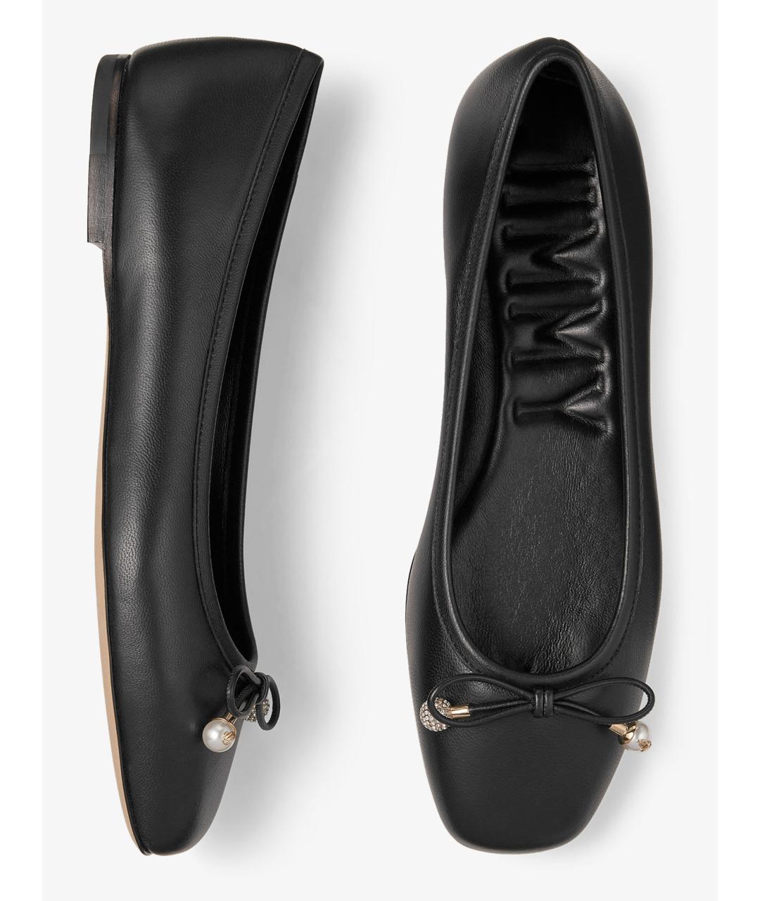 JIMMY CHOO Черные кожаные балетки, фото 5