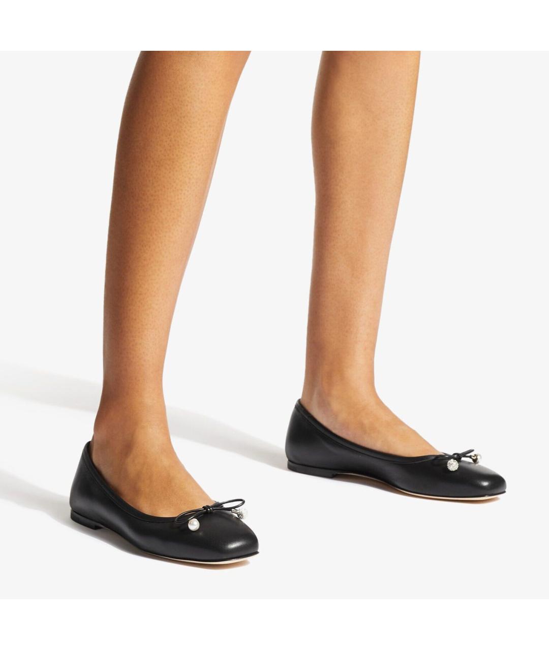 JIMMY CHOO Черные кожаные балетки, фото 2