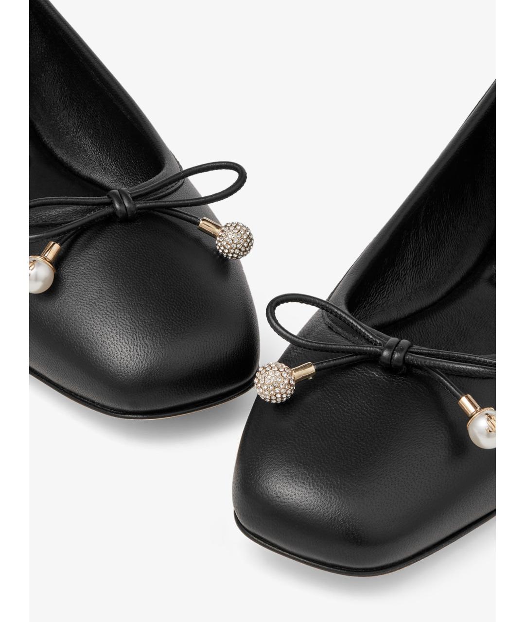 JIMMY CHOO Черные кожаные балетки, фото 4