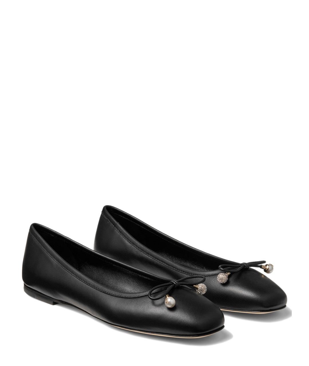 JIMMY CHOO Черные кожаные балетки, фото 3