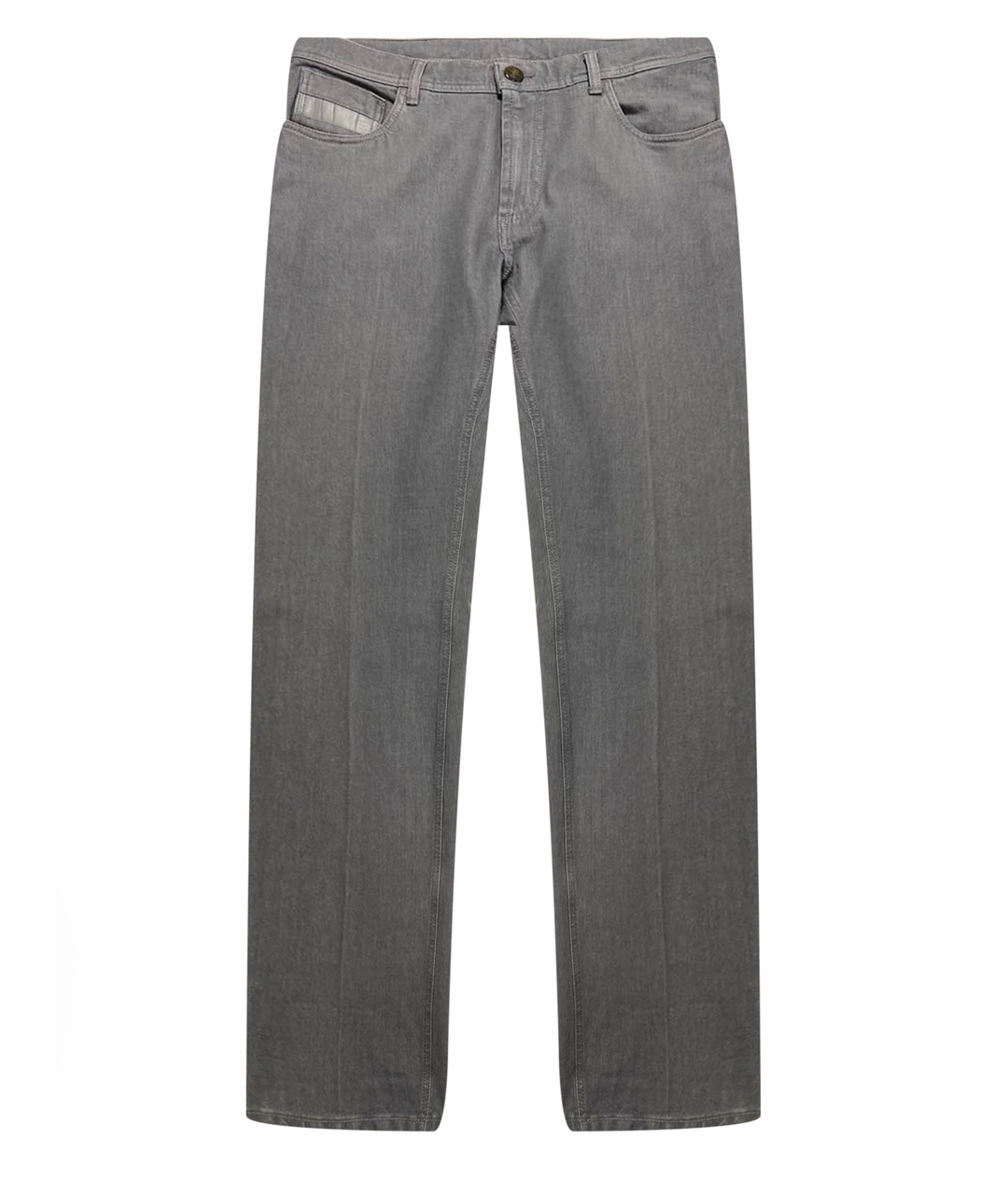 HETTABRETZ Серые хлопко-эластановые прямые джинсы, фото 1