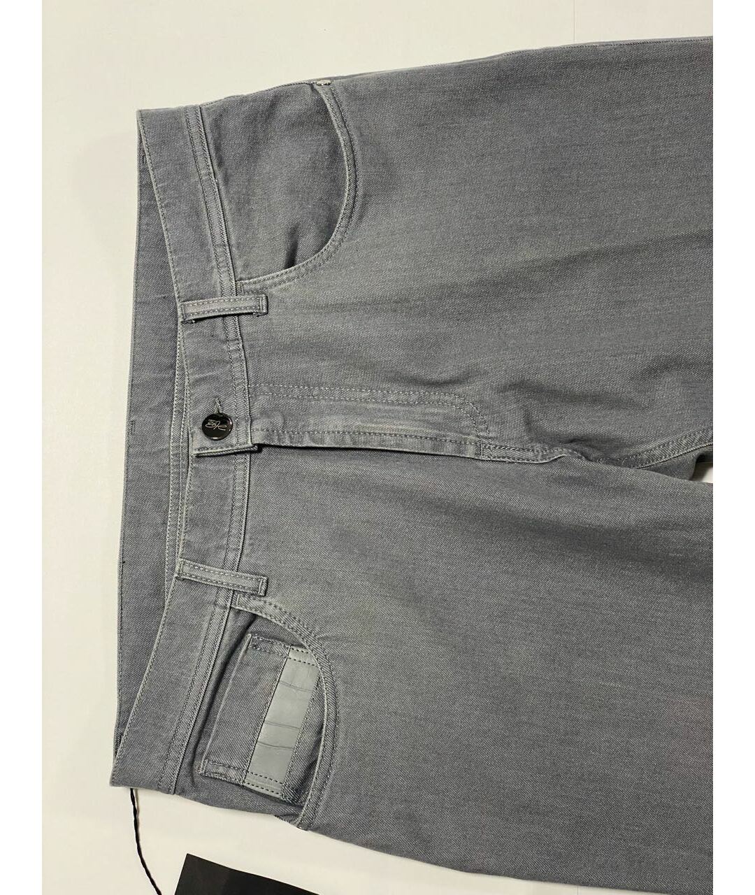 HETTABRETZ Серые хлопко-эластановые прямые джинсы, фото 7