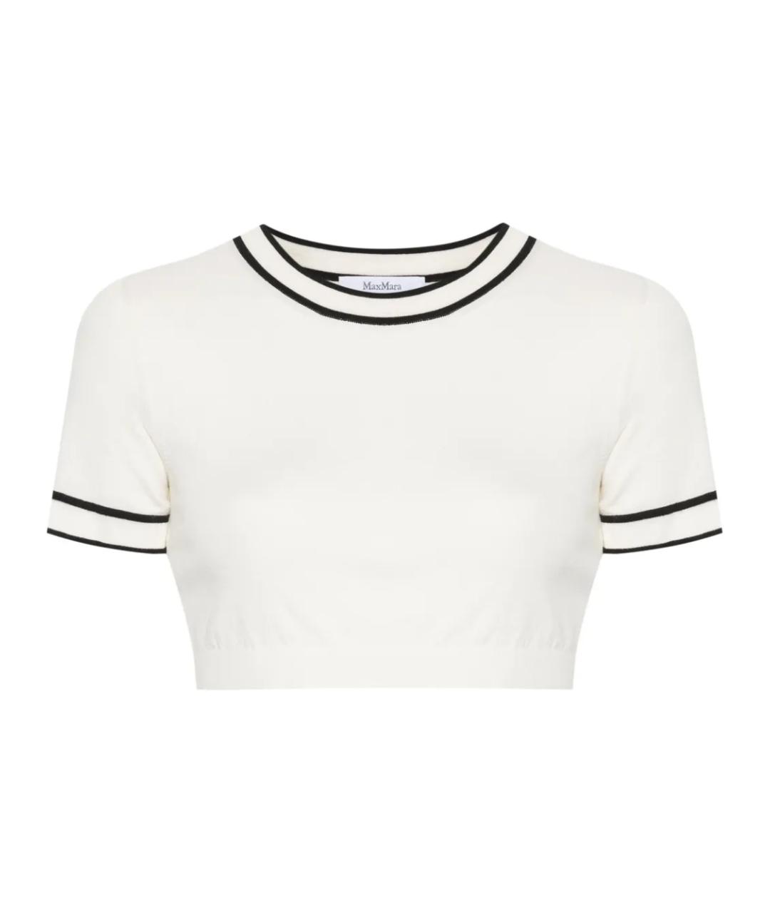 MAX MARA Белая хлопковая футболка, фото 1