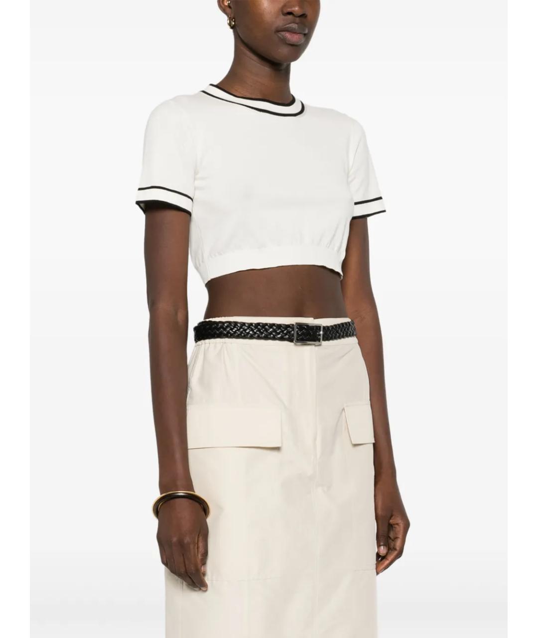 MAX MARA Белая хлопковая футболка, фото 2