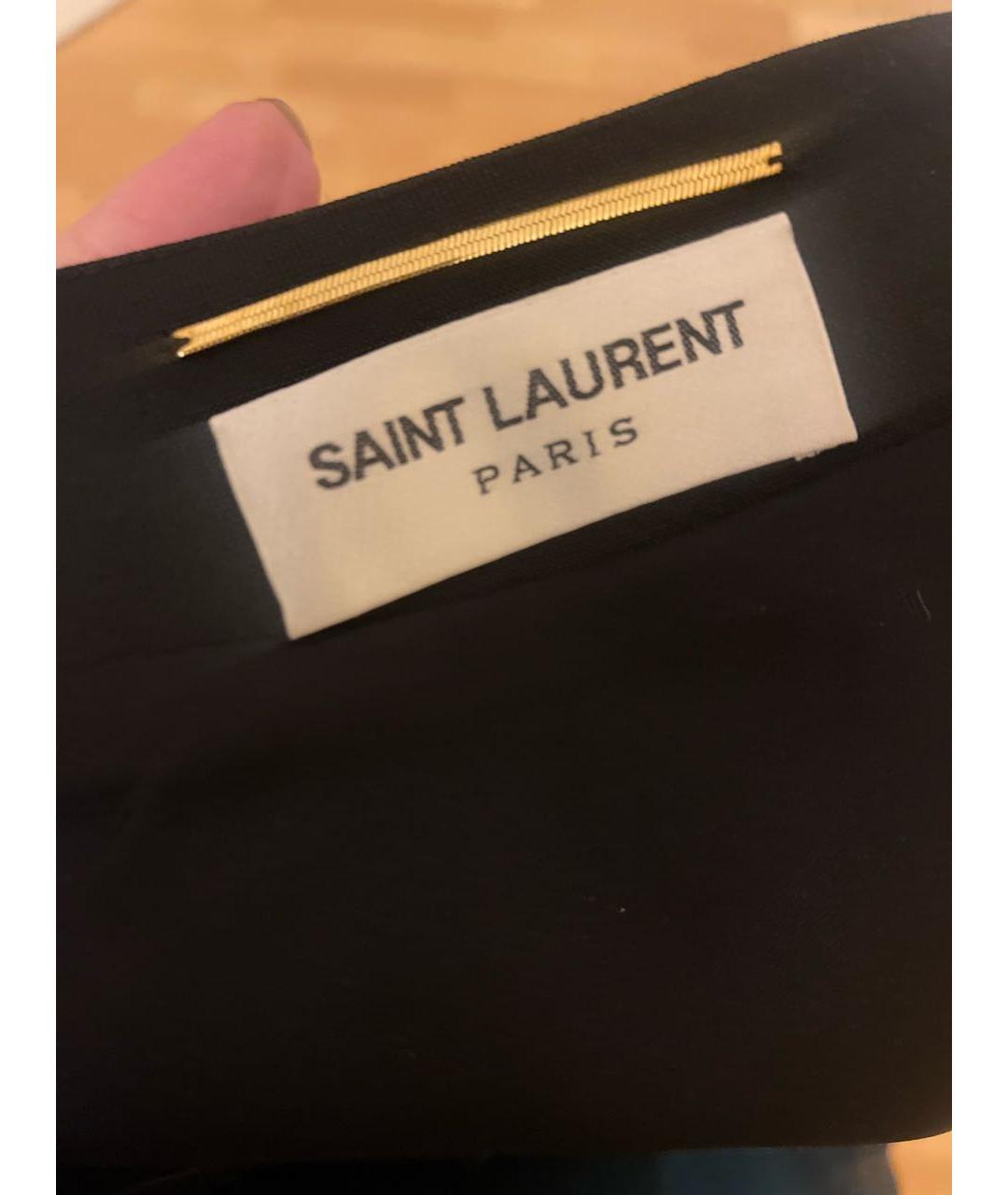 SAINT LAURENT Черное шерстяное коктейльное платье, фото 4