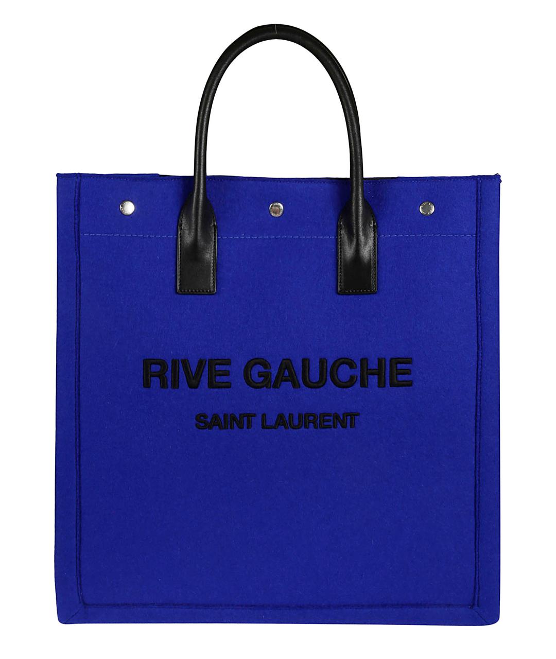 SAINT LAURENT Синяя тканевая сумка тоут, фото 1