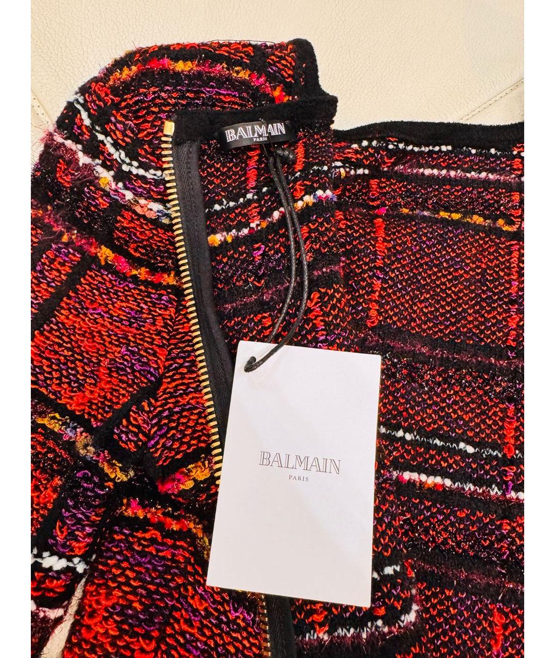 BALMAIN Красное вискозное коктейльное платье, фото 3