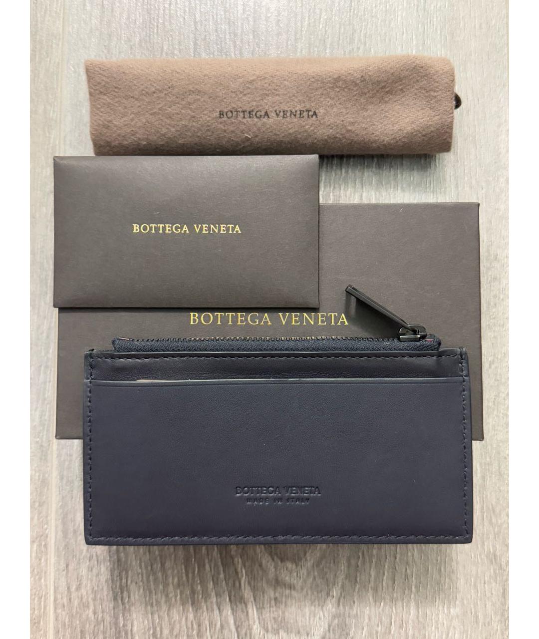 BOTTEGA VENETA Темно-синий кожаный кардхолдер, фото 2