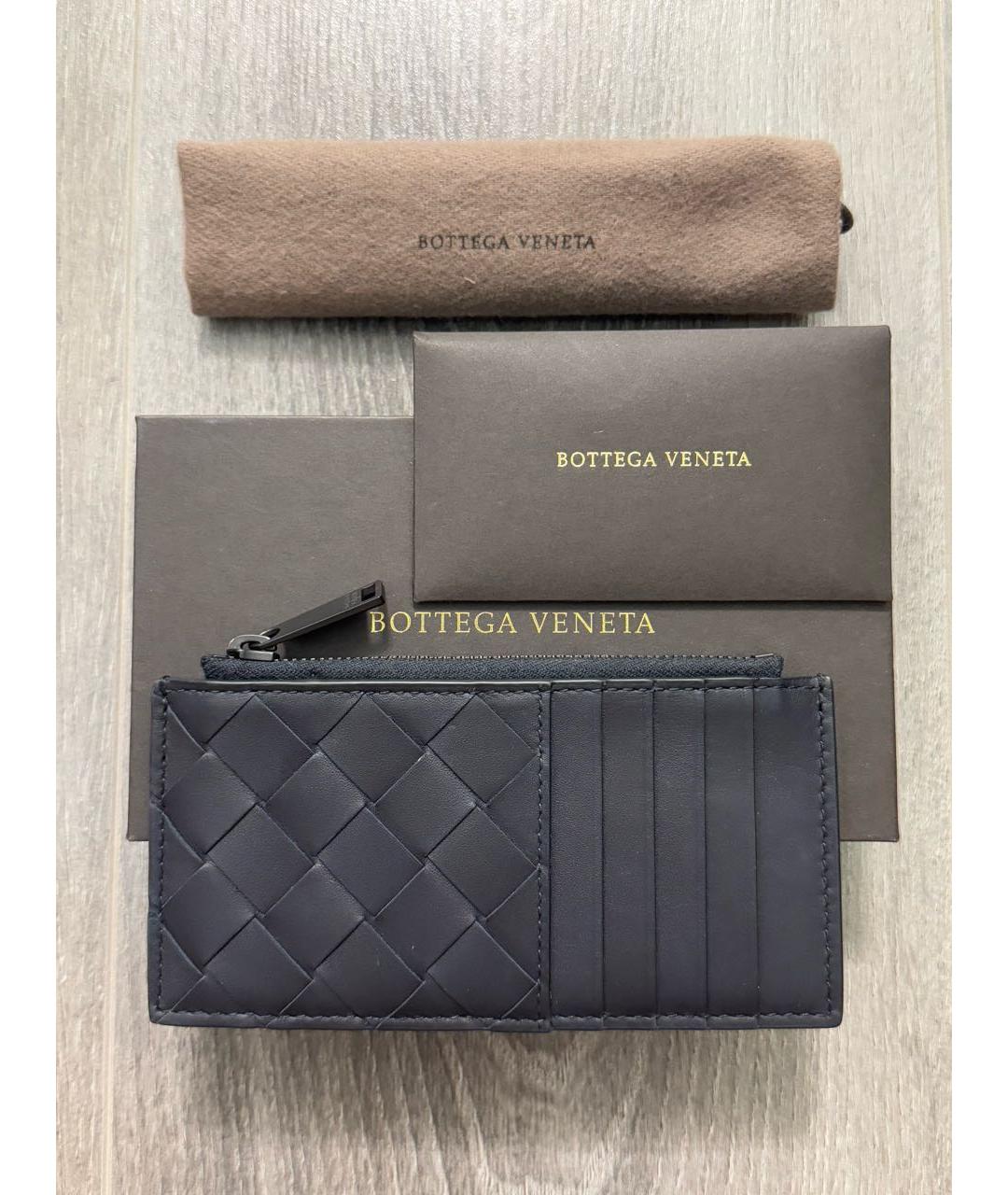 BOTTEGA VENETA Темно-синий кожаный кардхолдер, фото 9