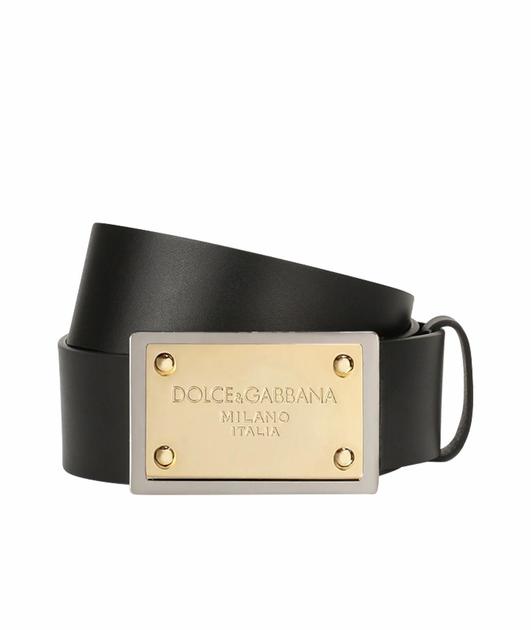 DOLCE&GABBANA Черный кожаный ремень, фото 1