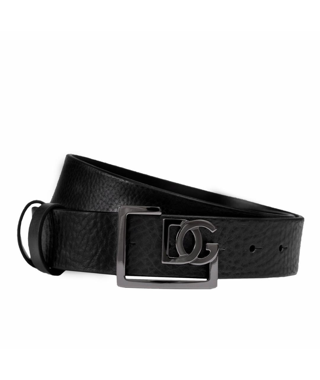 DOLCE&GABBANA Черный кожаный ремень, фото 1