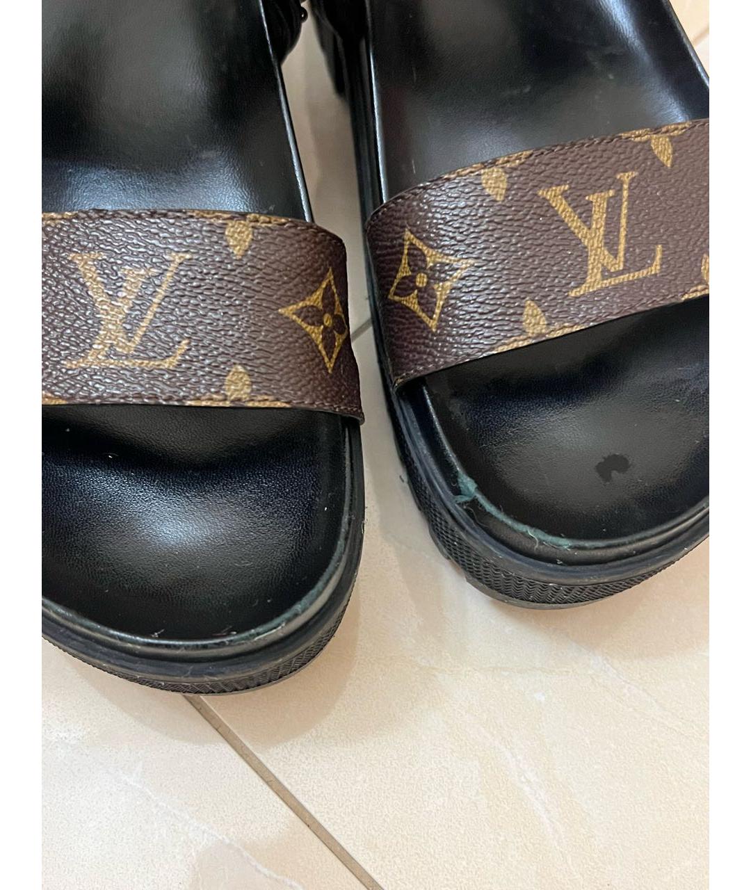 LOUIS VUITTON Черные босоножки, фото 4