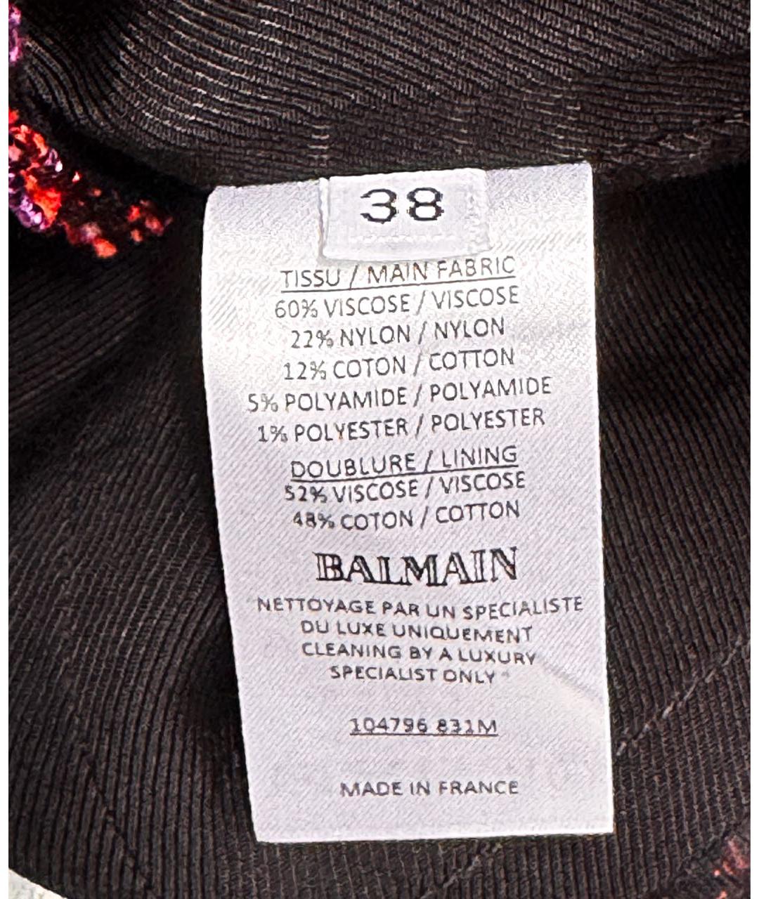 BALMAIN Мульти вискозная юбка мини, фото 6