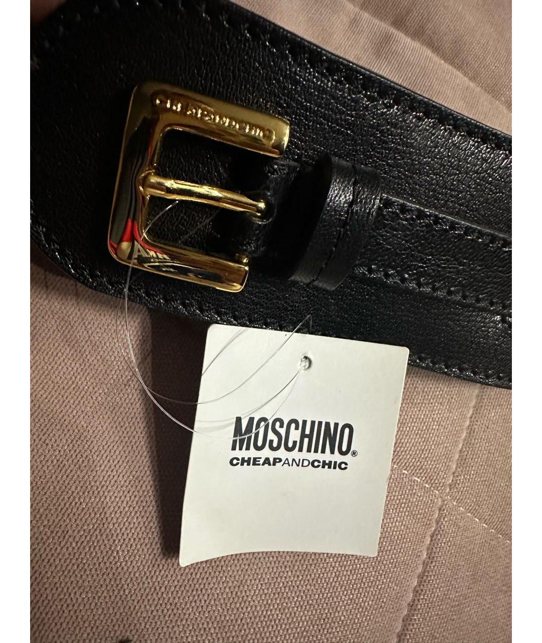 MOSCHINO Черный кожаный ремень, фото 2