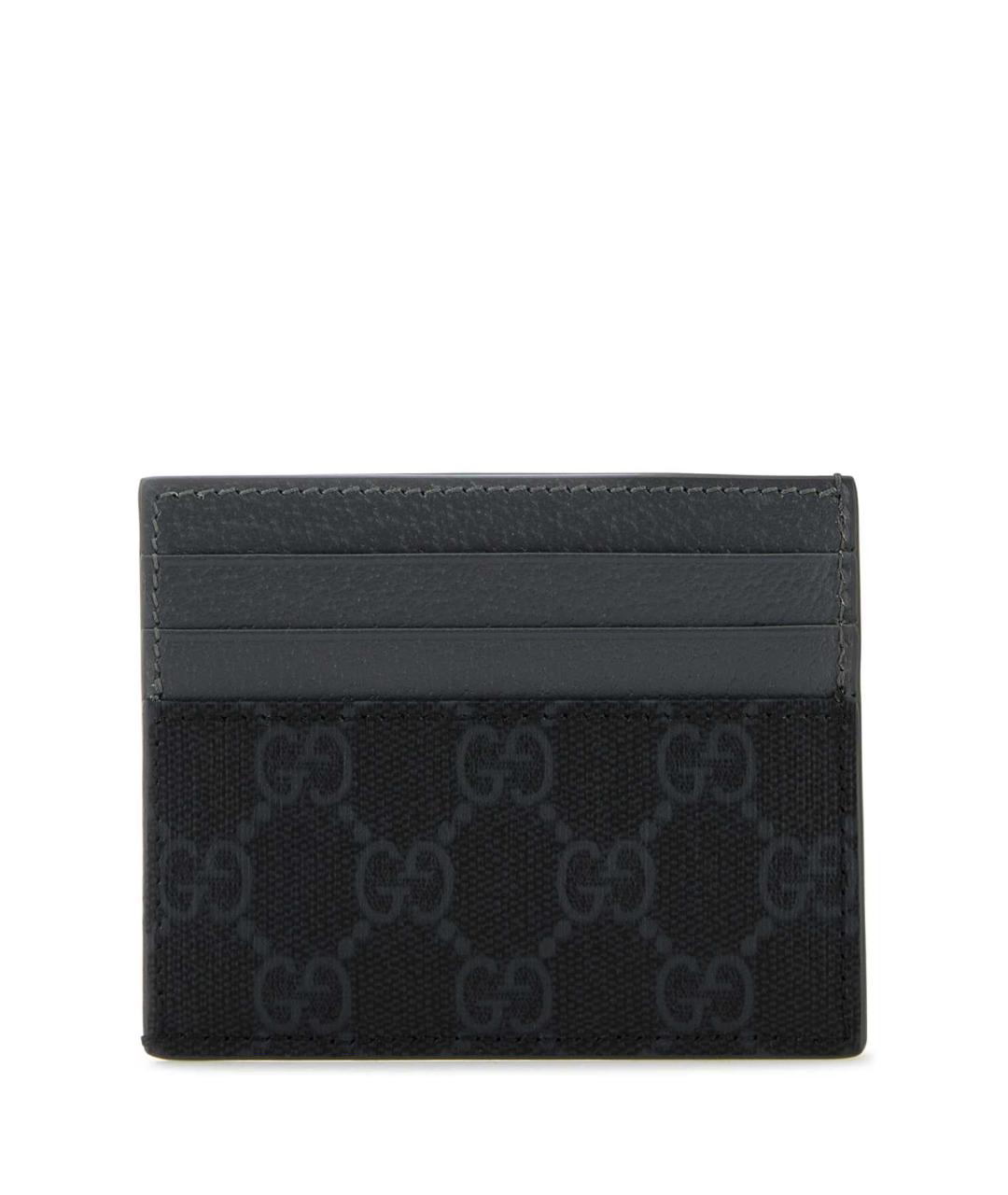 GUCCI Антрацитовый кожаный кардхолдер, фото 3