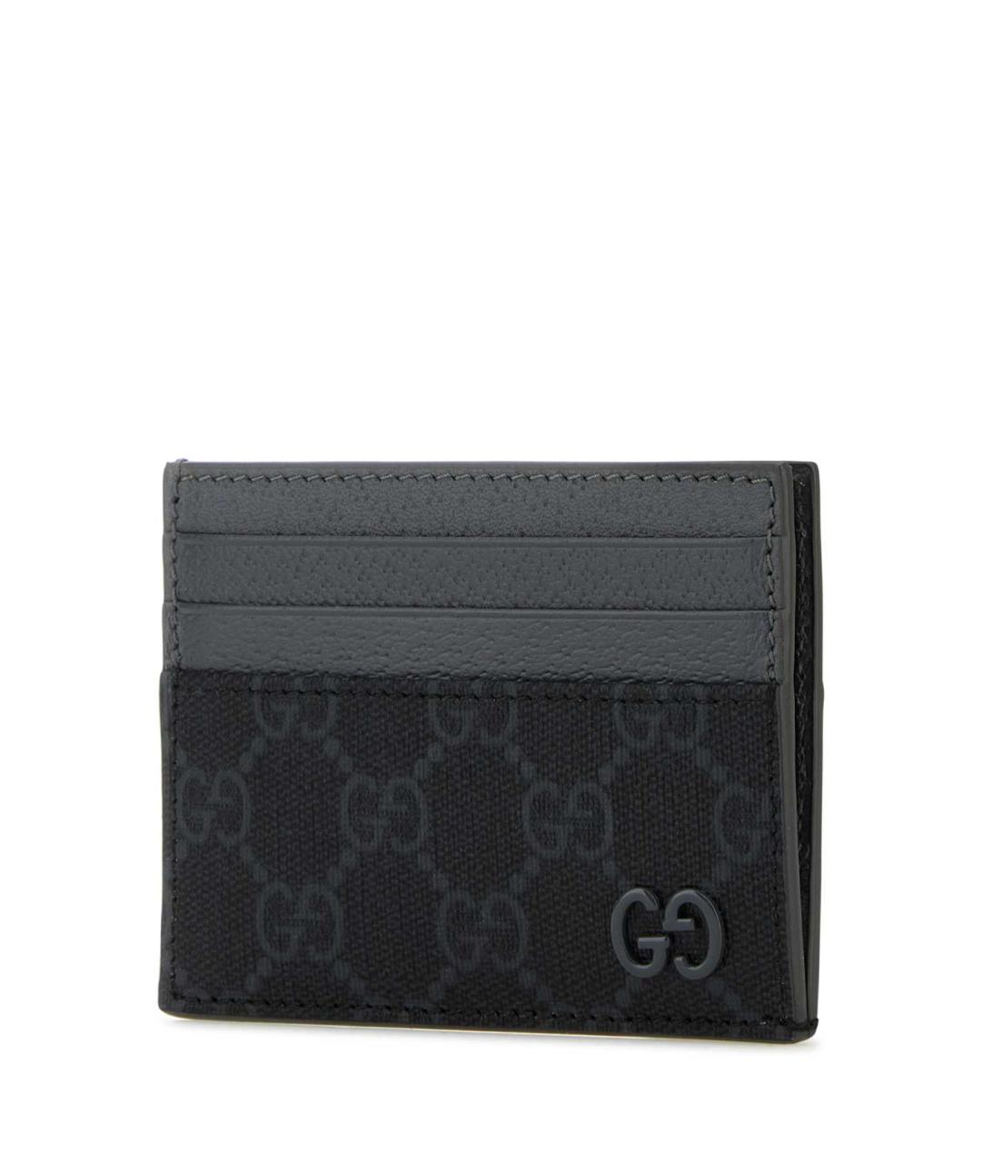 GUCCI Антрацитовый кожаный кардхолдер, фото 2
