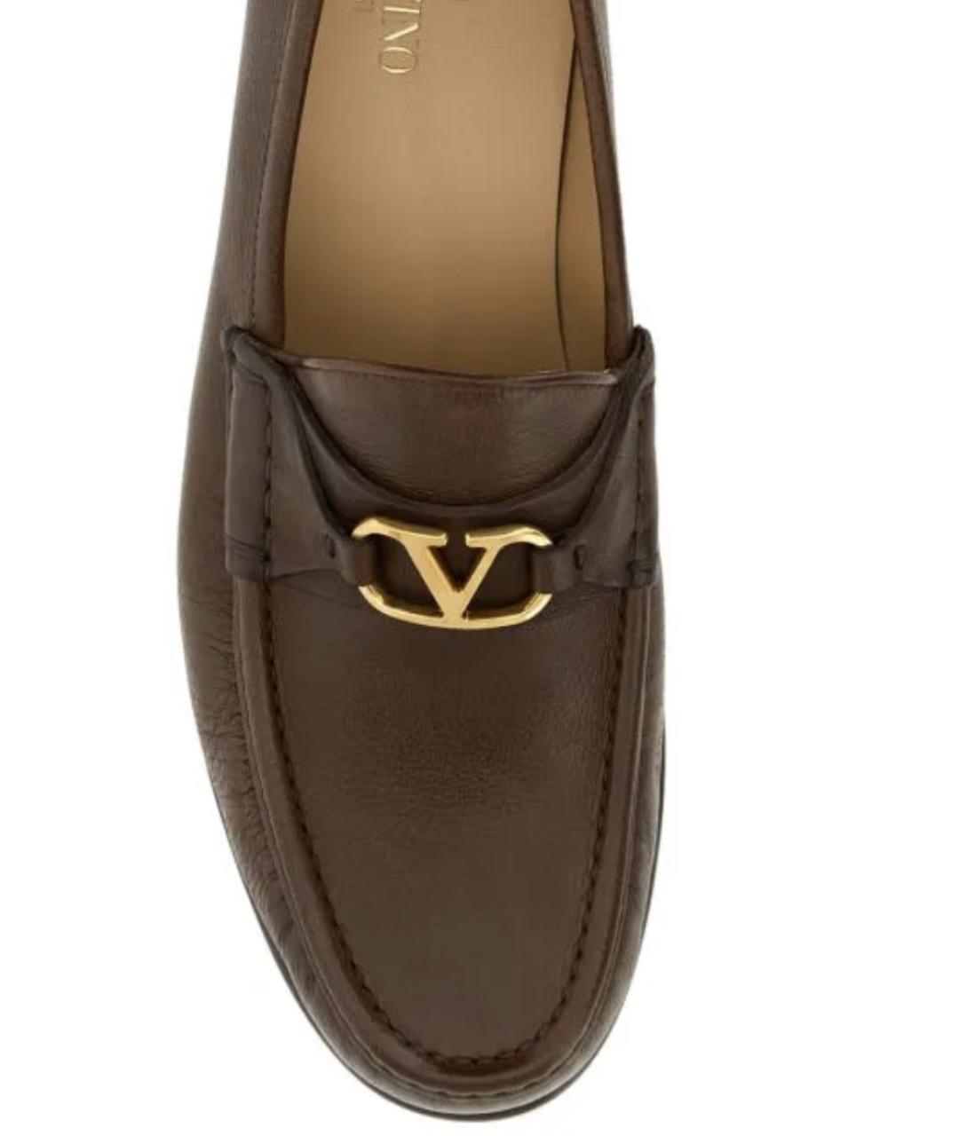 VALENTINO Коричневые кожаные лоферы, фото 3