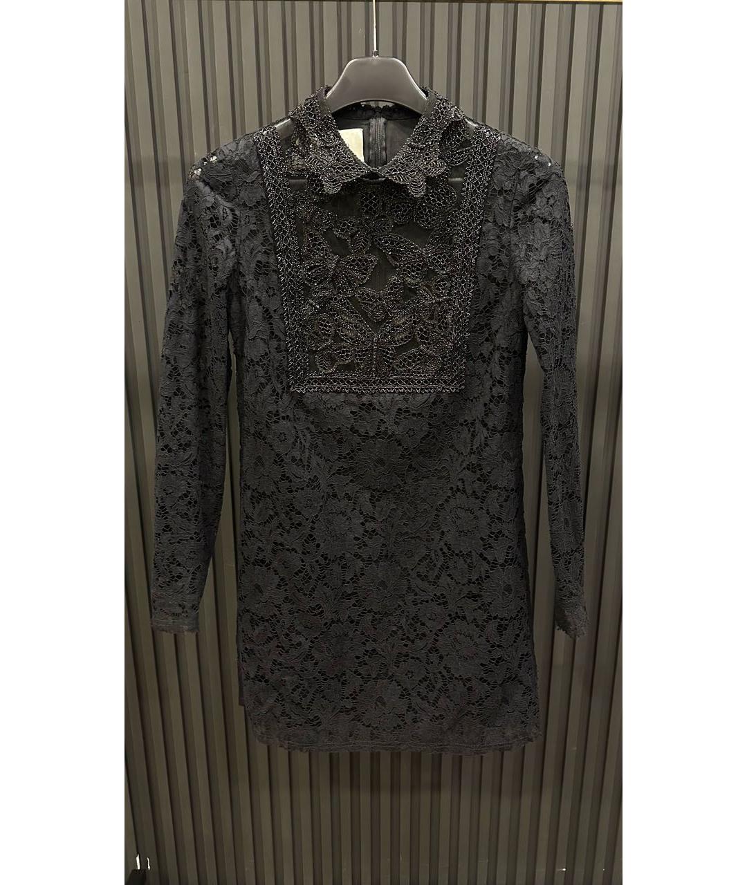 VALENTINO Черное кружевное вечернее платье, фото 6