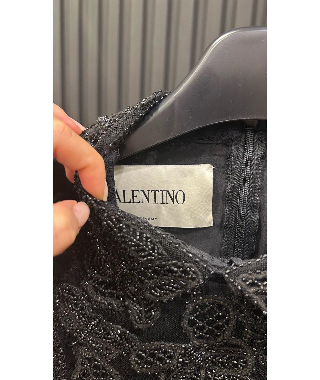 VALENTINO Черное кружевное вечернее платье, фото 3