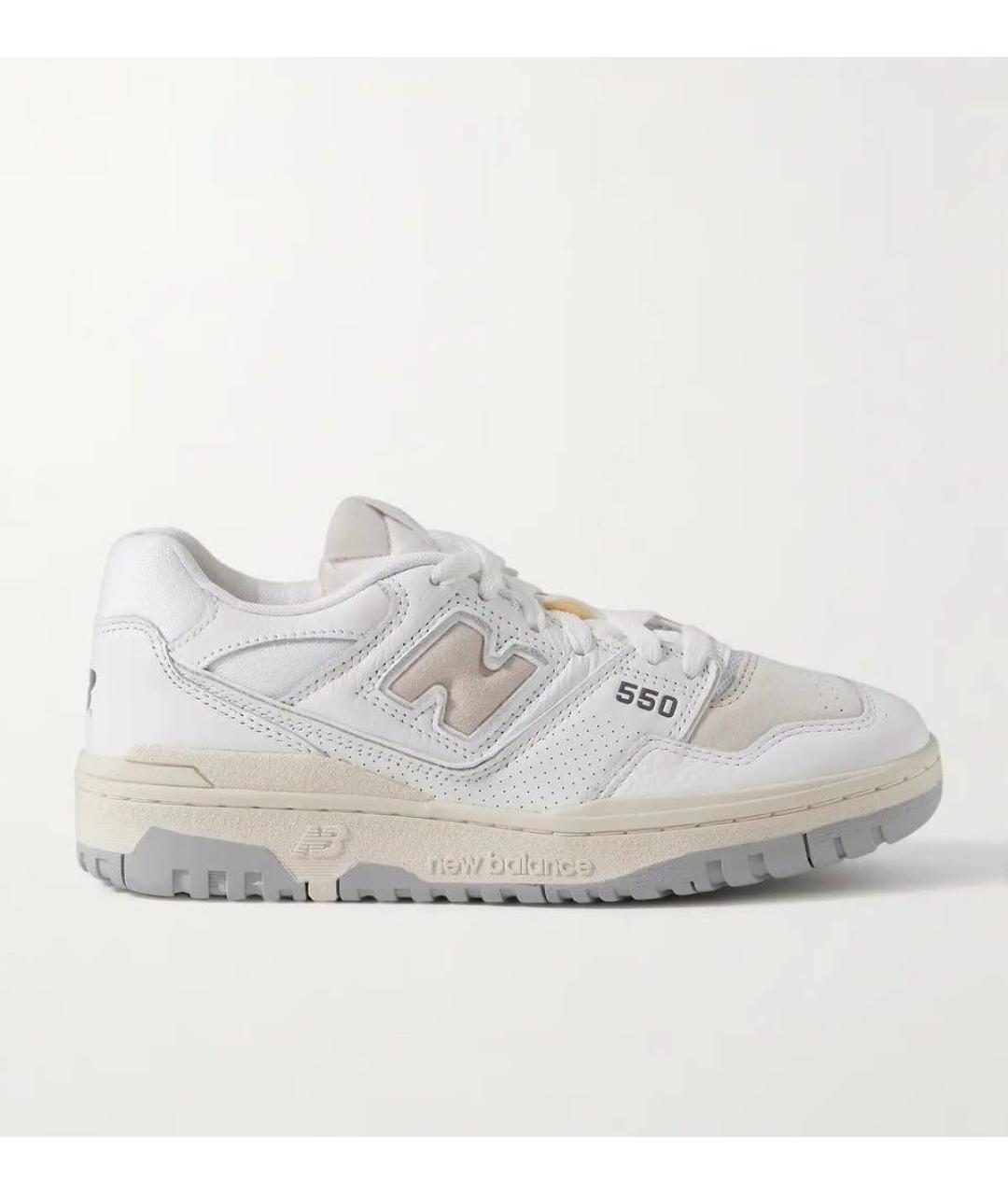 NEW BALANCE Белые кожаные низкие кроссовки / кеды, фото 4