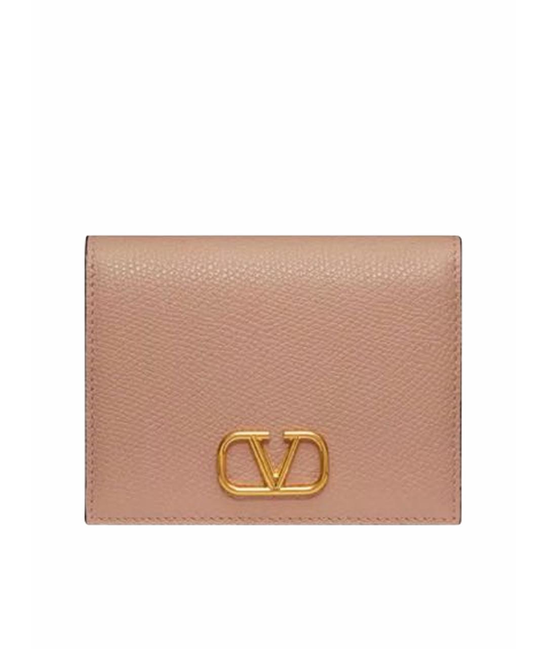 VALENTINO Бежевый кожаный кошелек, фото 1