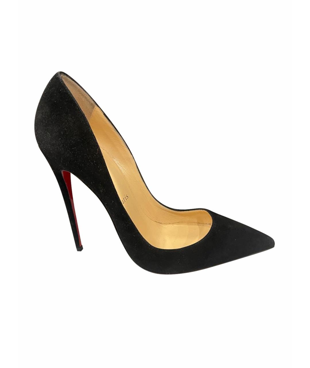 CHRISTIAN LOUBOUTIN Черные замшевые туфли, фото 1