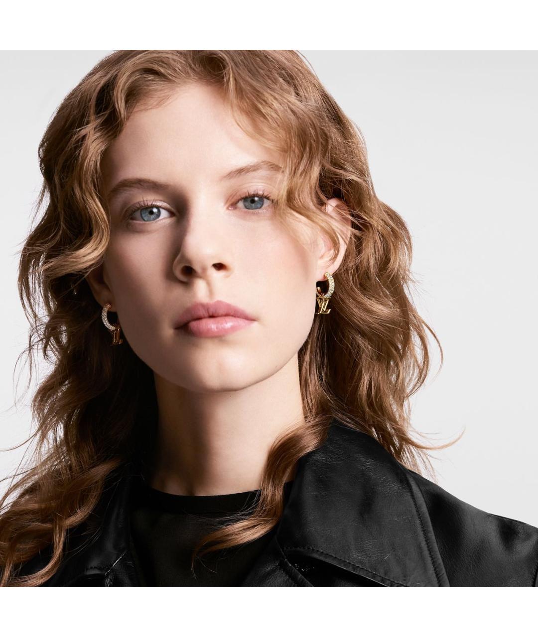 LOUIS VUITTON Золотые металлические серьги, фото 4