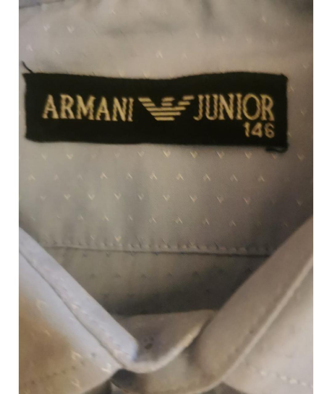 ARMANI JUNIOR Голубая хлопковая детская рубашка, фото 3