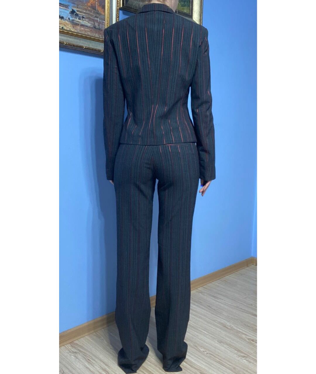 GIANFRANCO FERRE Серый шелковый костюм с брюками, фото 4