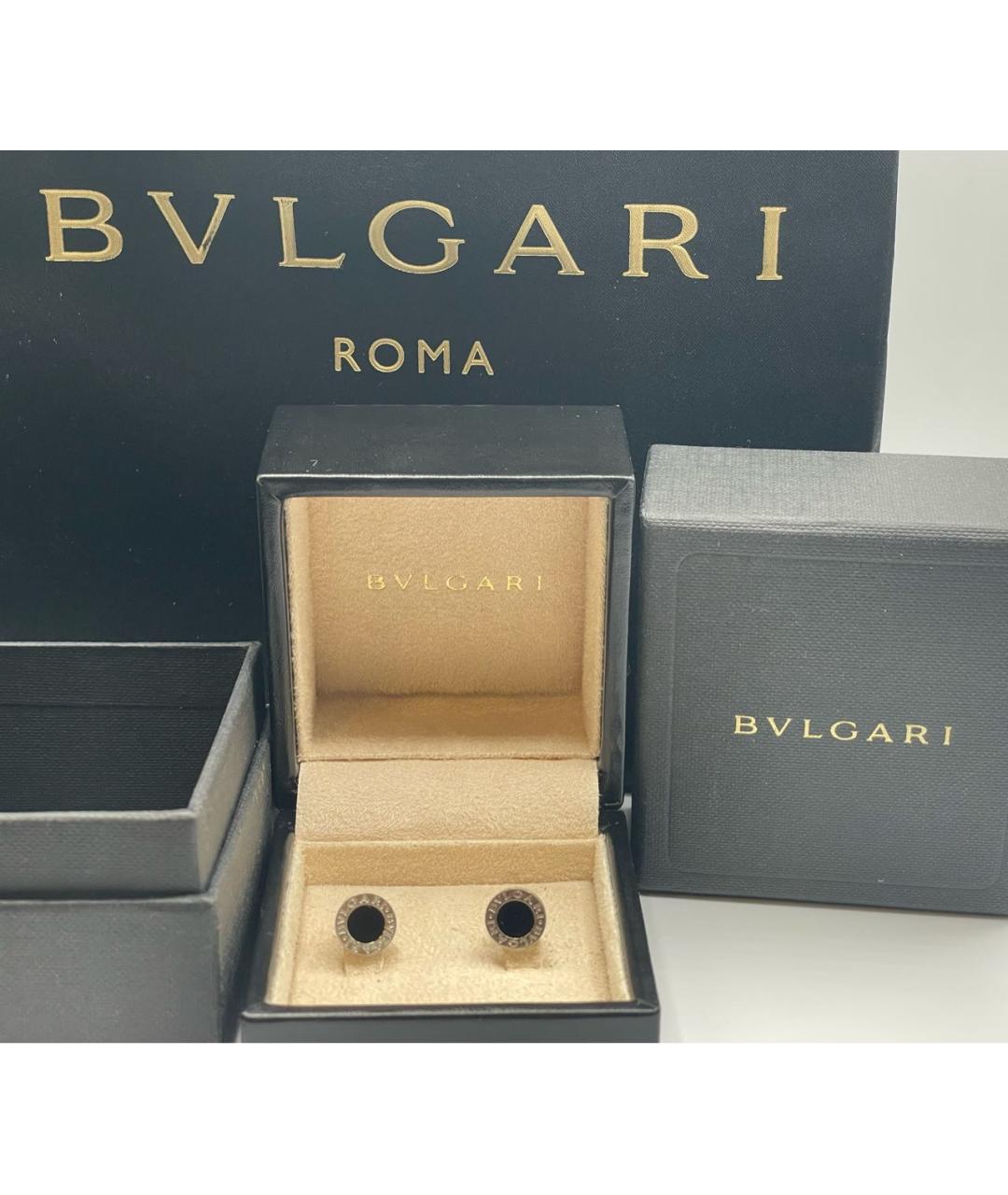 BVLGARI Черные серьги из белого золота, фото 3