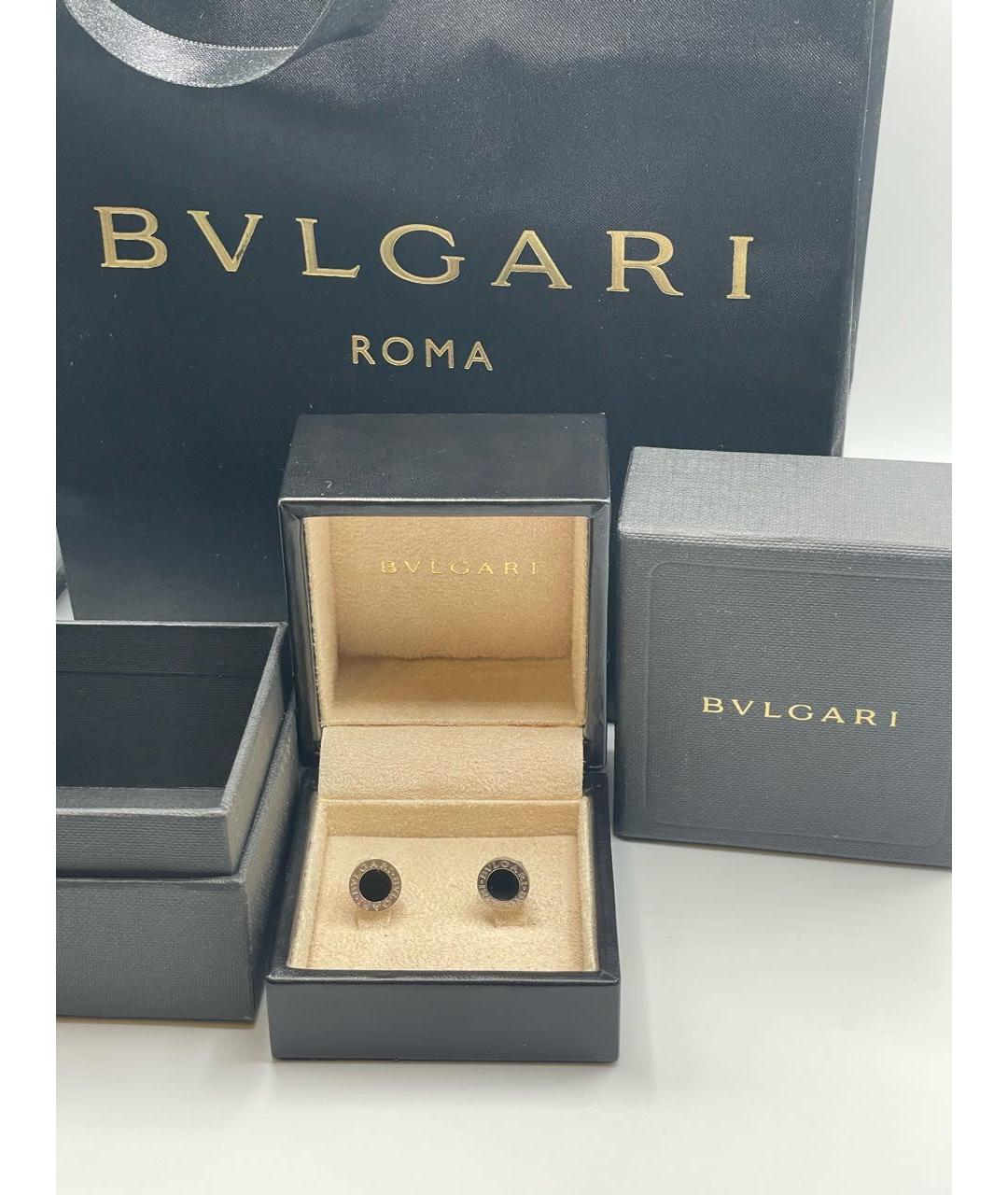 BVLGARI Черные серьги из белого золота, фото 2