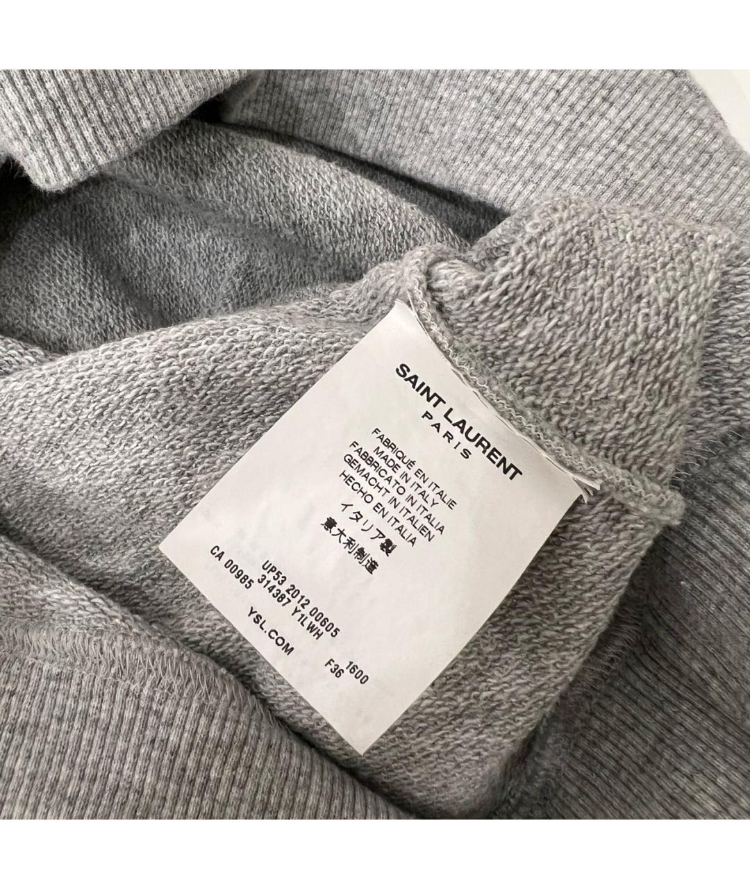 SAINT LAURENT Серая хлопковая майка, фото 4