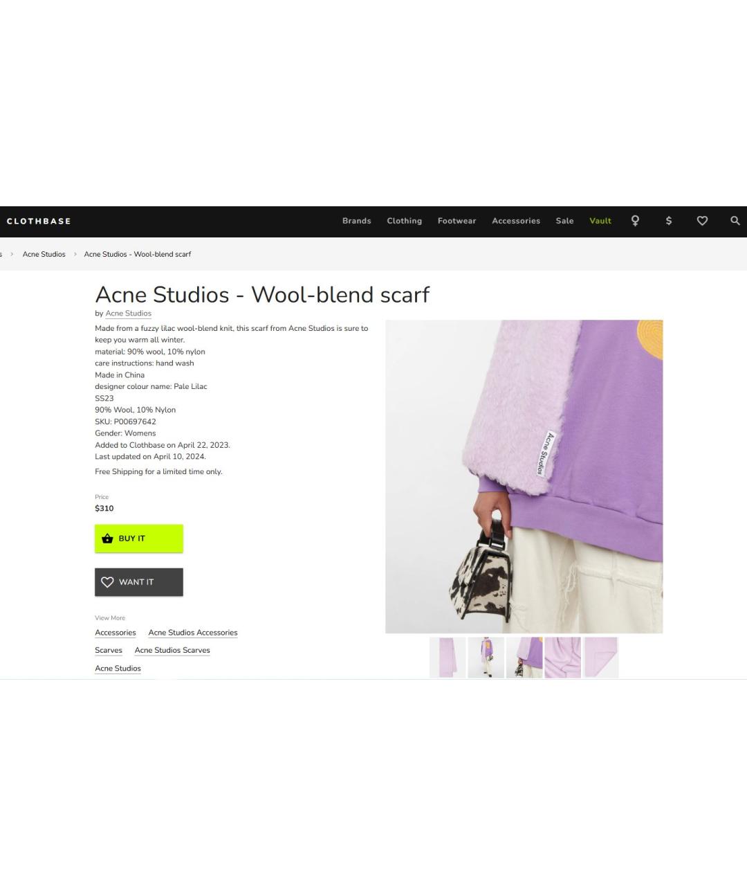 ACNE STUDIOS Мульти шерстяной шарф, фото 9