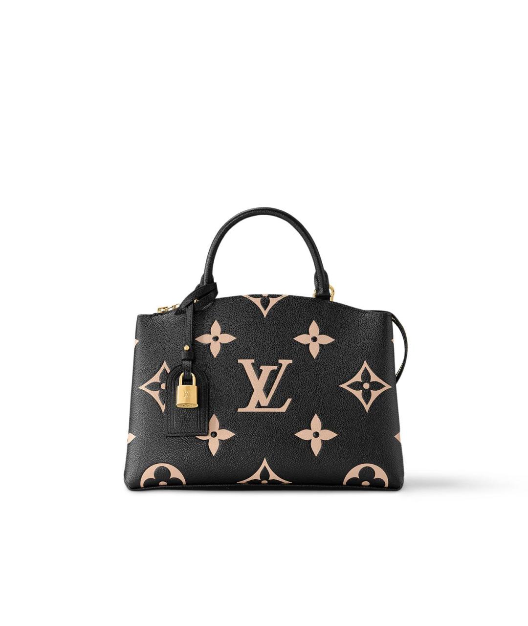 LOUIS VUITTON Черная кожаная сумка с короткими ручками, фото 1