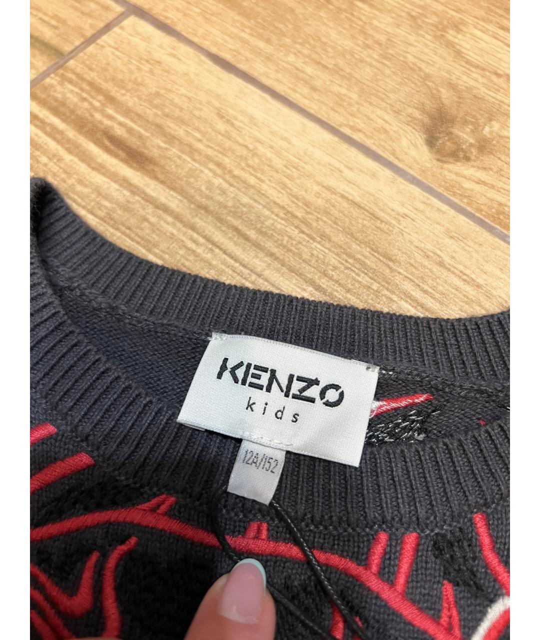 KENZO Черный хлопковый джемпер / свитер, фото 3