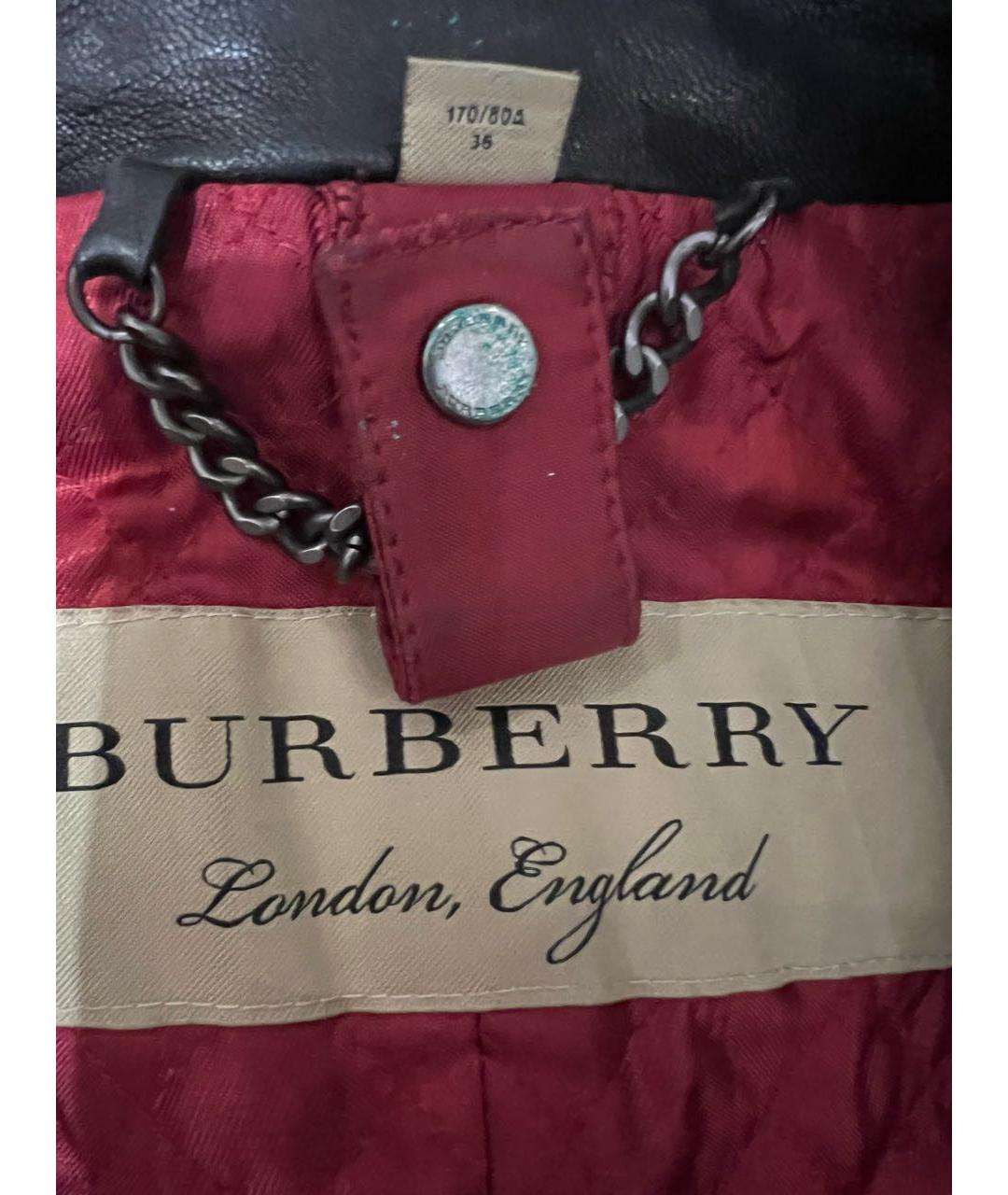 BURBERRY Черная кожаная куртка, фото 8