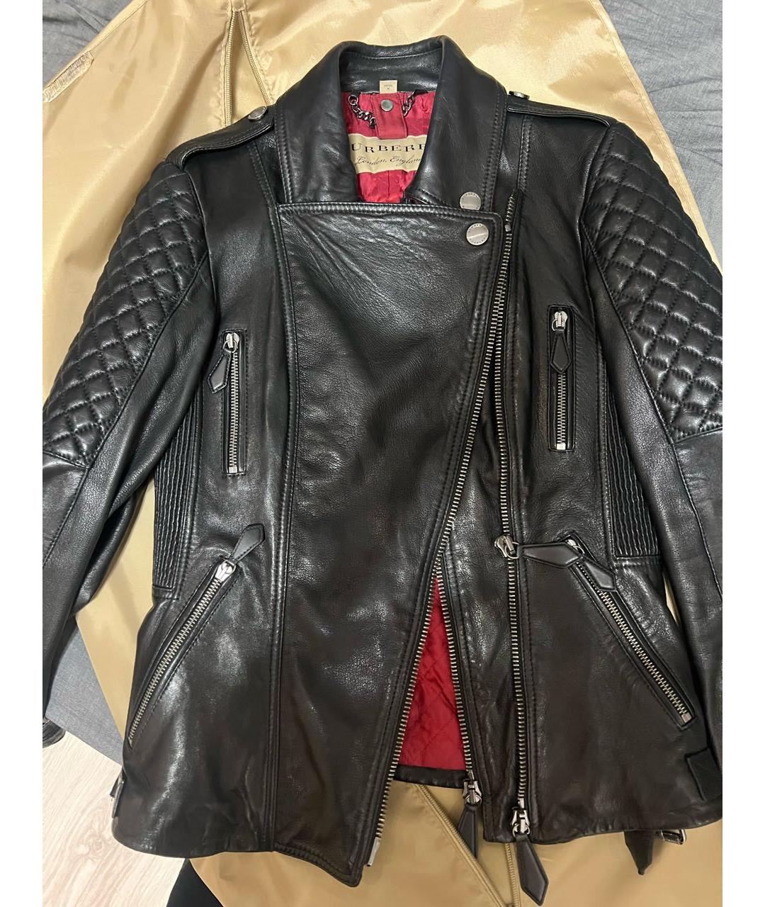 BURBERRY Черная кожаная куртка, фото 9