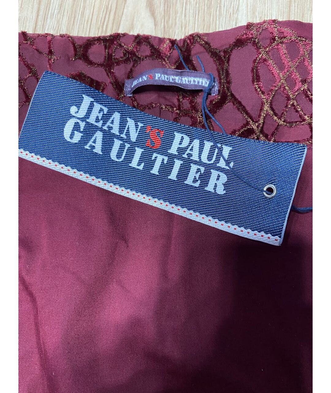 JEAN PAUL GAULTIER Бордовый вискозный костюм с брюками, фото 5
