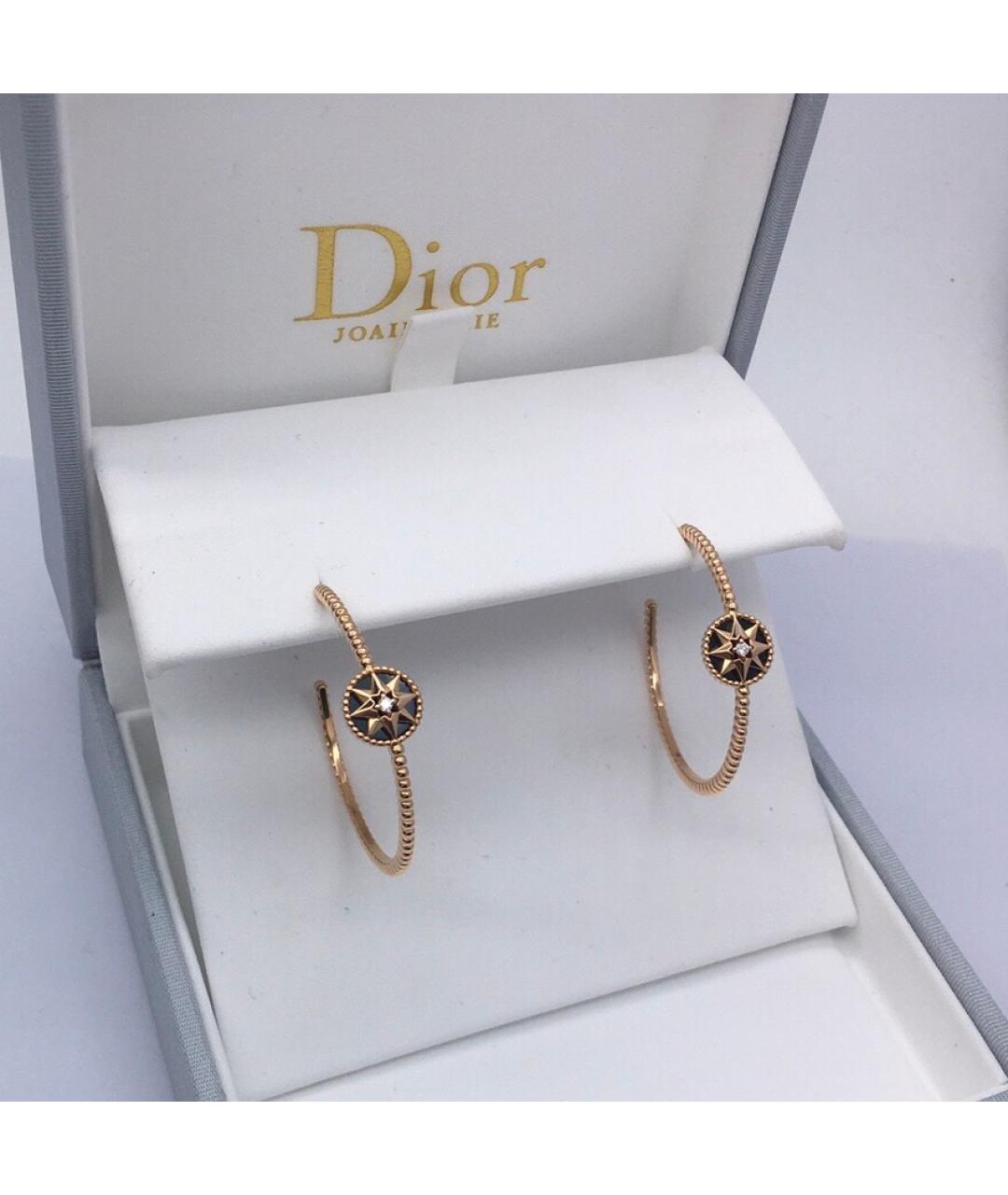 CHRISTIAN DIOR Зеленые серьги из желтого золота, фото 2