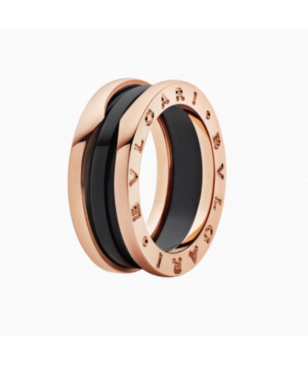 BVLGARI Черное кольцо из розового золота, фото 5