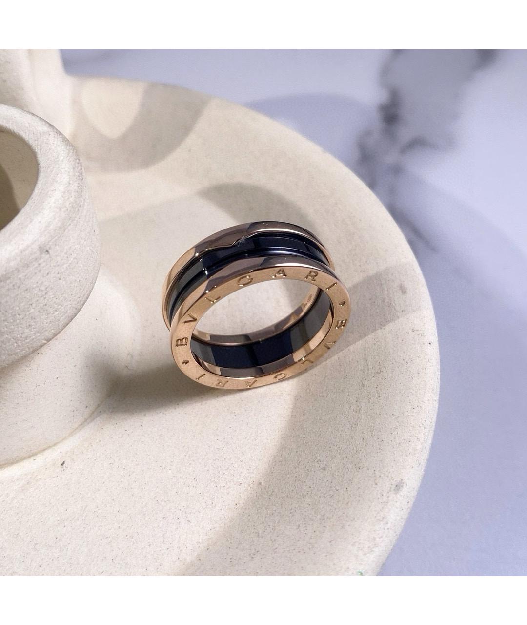 BVLGARI Черное кольцо из розового золота, фото 3