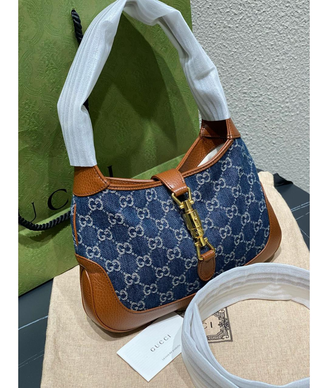 GUCCI Голубая сумка через плечо, фото 6