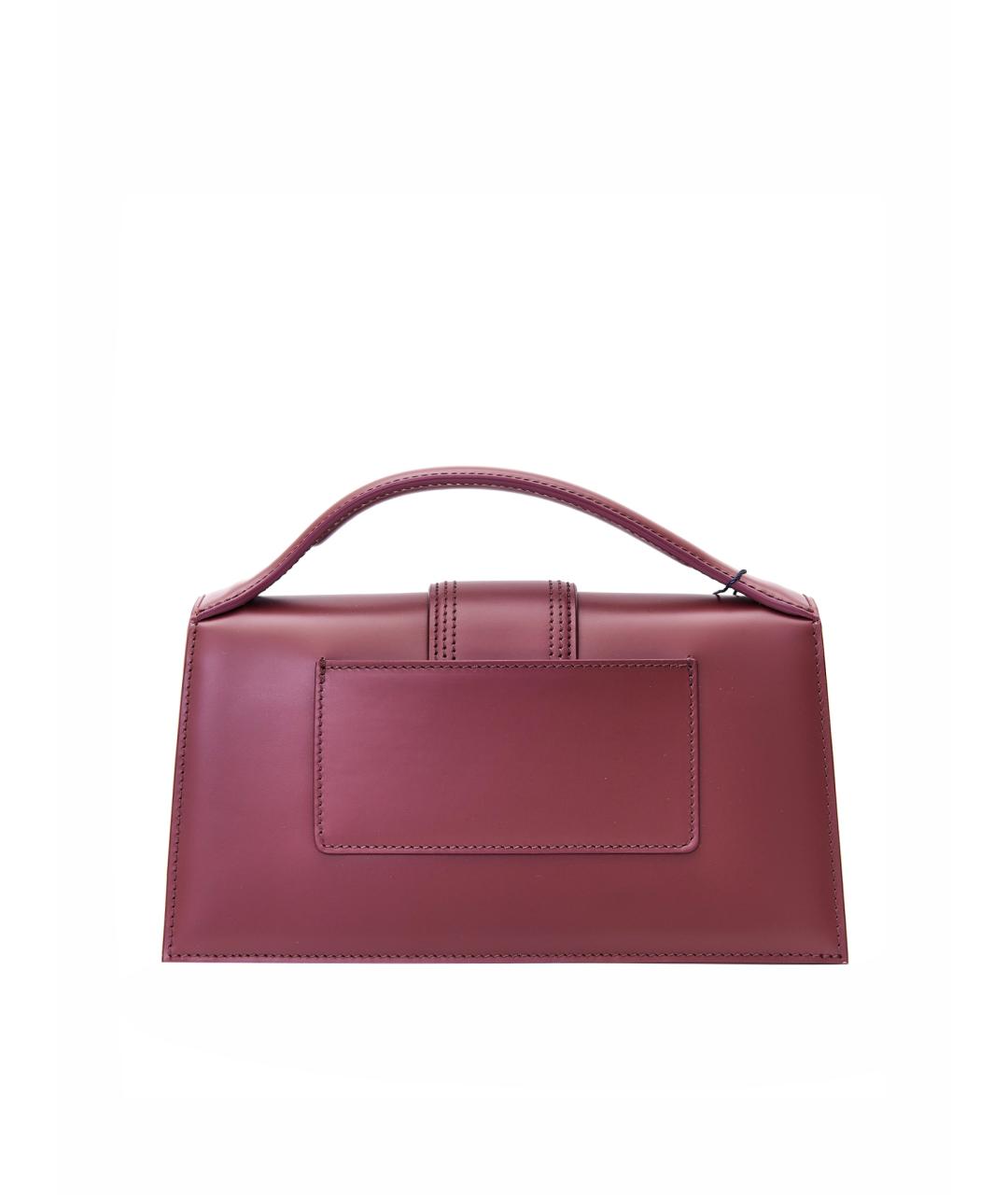JACQUEMUS Бордовая кожаная сумка с короткими ручками, фото 6