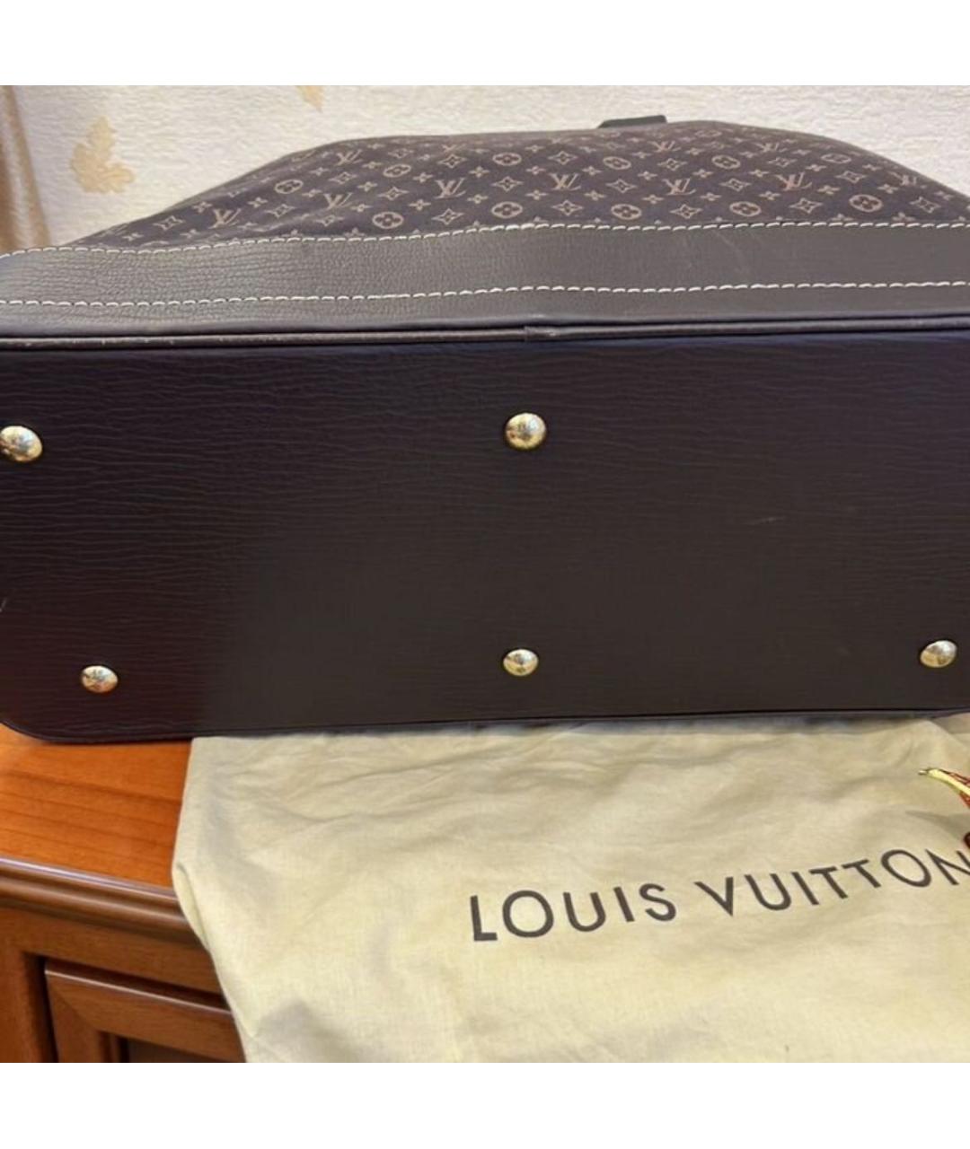 LOUIS VUITTON Коричневая льняная дорожная/спортивная сумка, фото 4